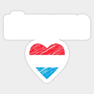 Luxembourg flag, Luxembourg heart Sticker